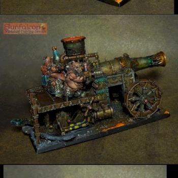 Chaos Dwarves Magma Cannon with crew by Sunfalcon