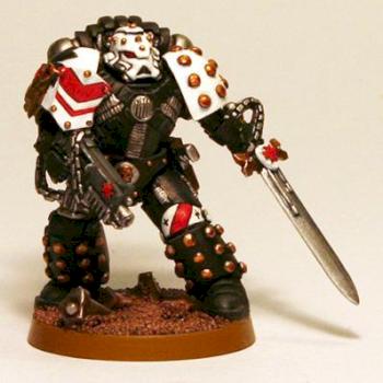 Actual Scale Black Templar Space Marine in Mark V Armour by Lamenter