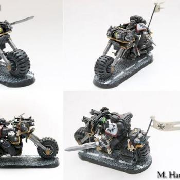 Black Templar Space Marine Bike custom by michaelharmon