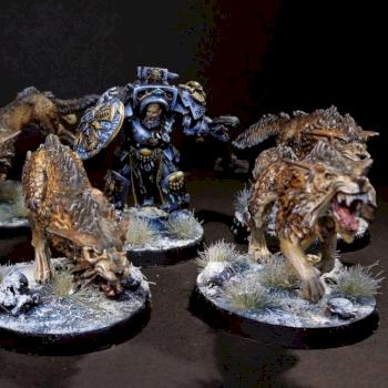 Arjac Rockfist, Space Wolves, Fenrisian Wolves by RedRavonMinis