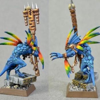 Warhammer Lizardmen Skink Priest by MrJim