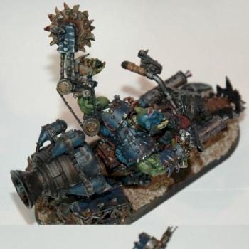 Deathskulls Ork Warboss on Bike by madtroll