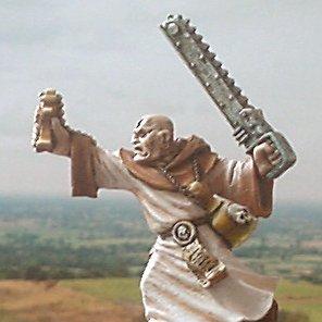 Monk with Chainsaw by d coombes