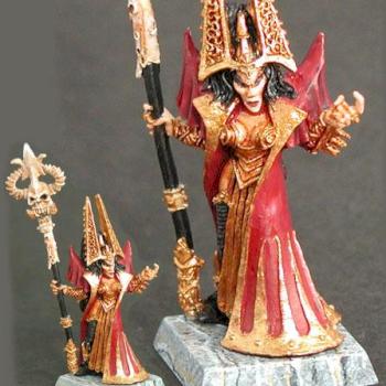 Dark Elf Sorceress on Marble Base by shris