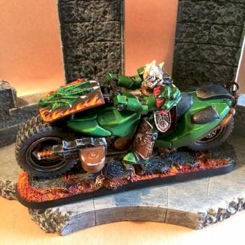 40K Salamander Chapter Master on Bike by gungagreg