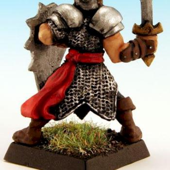 Male Fighter in Chainmail with detailed face shield by Iraeyna