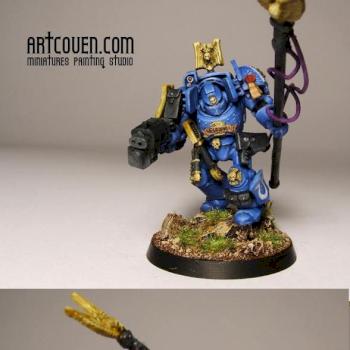 Ultramarines Librarian in Terminator Armor by artcoven