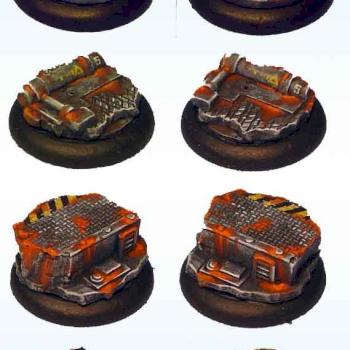 Scratch sculpted sci-fi bases cast in resin by Wappellious