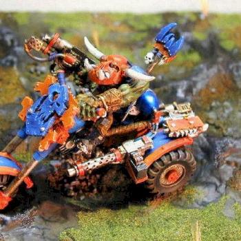 Ork Warboss on Trike by RoninRtist