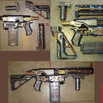 Nerf sci-fi or Steampunk -ish steel rifle by EvilEgg