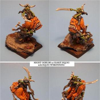 Night Goblin on Giant Squig with Squig Whisperers by pwbinde