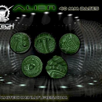 Alien theme 40mm bases by hitechminiatures