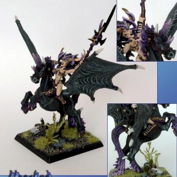 Dark Elves - Morathi on Pegasus by Moorhed