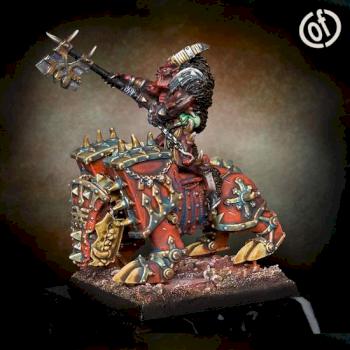 Herald of khorne on Juggernaut. by basxx