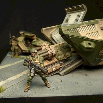 Infinity Adriana grunts and Superhawk dropship Diorama by dwart