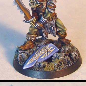 Ral Partha orc on sculpted base by James by Wappellious