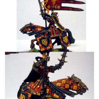 Bretonnian Battle Standard Bearer by highpaladn