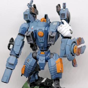 T'au Sa'cea sept XV104 Riptide Battlesuit by peej