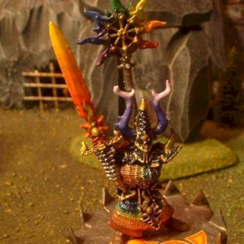 Chaos Lord of Tzeentch on Disc - Aekhold Helbrass Conversion by Lord Lothar