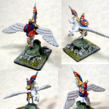 Warmaster Bretonnian Hero on Pegasus (10mm Scale) by War Griffon