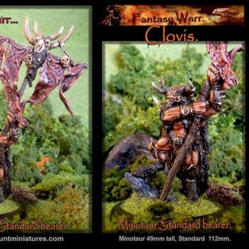 Clovis: Minotaur Standard Bearer by Gary Hunt Miniatures