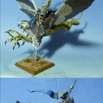 High elves prince on griffon by axia