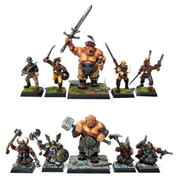 Mordheim Empire Mercenaries and Dwarf Treasure Hunters gangs by nickname