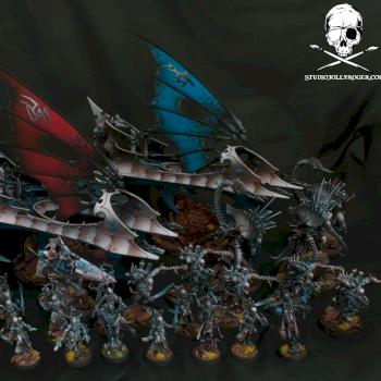 Pale and Bloody Dark Eldars Army by Jolly Roger Studio