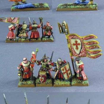 BRETONNIA Men At Arms with General - painted as crusaders by Scibor