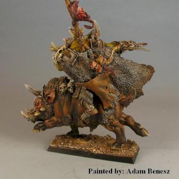 AoW ORC WARLORD MOUNTED ON WARBOAR by Benesz