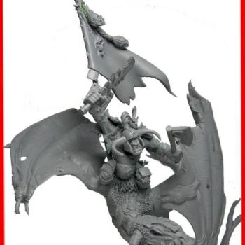 Warhammer fantasy Ork Orc Lindwurm Wyvern warboss by The 2 Black Dragons