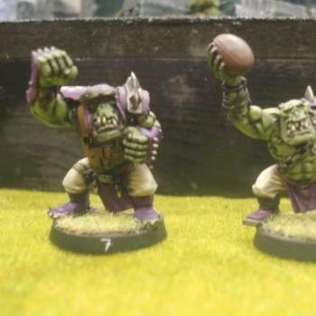 Converted Lineorc and throwa for Bloodbowl by OrkyDave