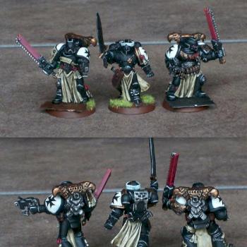 Black Templars: Emperor's Champion and 2 Initiates by Stempe