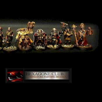 Warhammer 40.000 Cadian Lord Castellan Creed/ Commissar Yarrick/ Inquisiteur Coteaz Command Squad As by Hexagone Club