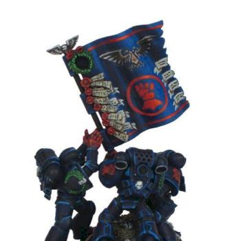 Crimson Fists Chapter Banner Diorama by shinjikun1