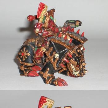 World Eaters Champion on Juggernaut of Khorne by Chosen of Khorne