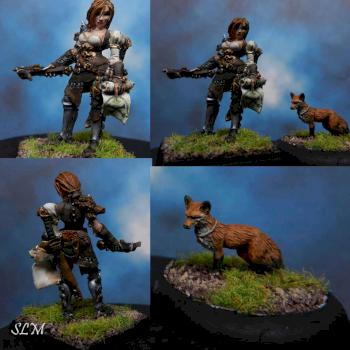 Kyla, Bounty Huntress and Fox Form by StillLifeMiniatures