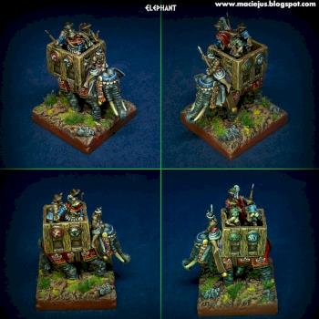 Graeco-Bactrian Elephant with tower 15mm by Maciejus_exe