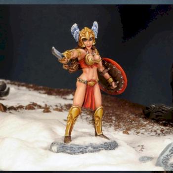 CMON22 Contest Classic Female Barbarian vs Black Dragon by BloodyBeast.com