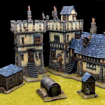 Fortified Manor and Out Buildings by Painted By-g