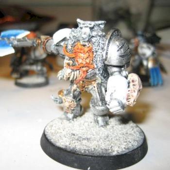 space wolf lord with power fist and frost axe by Acid burn