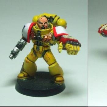 Imperial Fists sargeant with Power Fist by Purgator Sovereign