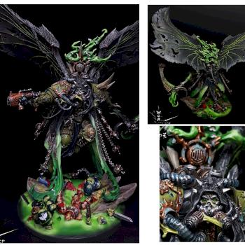 Mortarion Daemon Primarch of Nurgle On A Unique Base Warhammer 40K by CroWarGamePainting