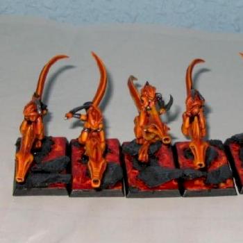 Mounted Fire Daemonettes by McKaphre