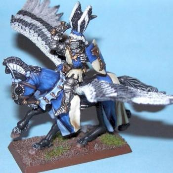 Bretonnia - Old Grail Knight on Pegasus by Godlikebuthumble