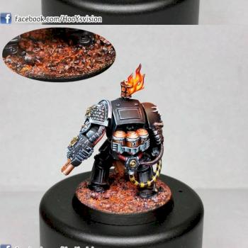 Garran Branatar Firedrake Veteran / Salamanders Terminator with heavy flamer by HooY