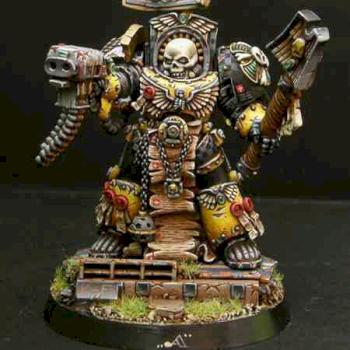 Space Marines Imperial Fists Chaplain by puppetswar