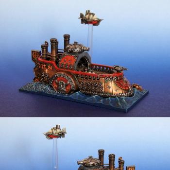 Grimnir's Thunder - Dreadfleet dwarf ship by Quareni