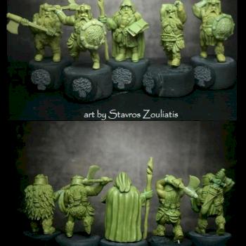 Warrior Dwarfs 32mm sculpture by Stavros Zouliatis