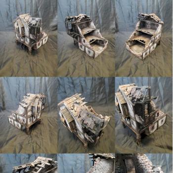 scratchbuilt fire damaged house by Kilvo666